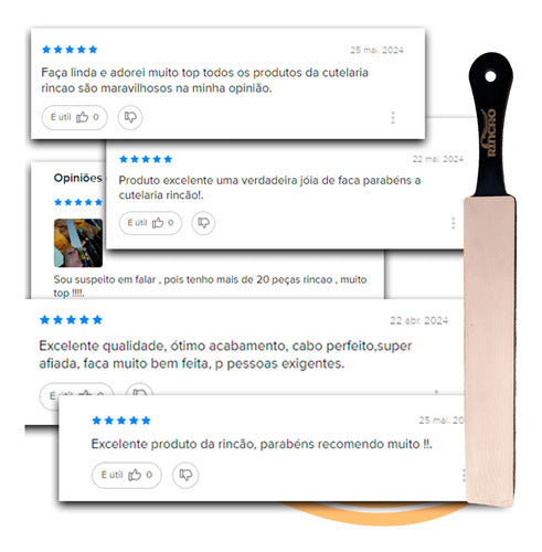Strop De Couro Para Afiar Facas E Canivetes +massa Polimento