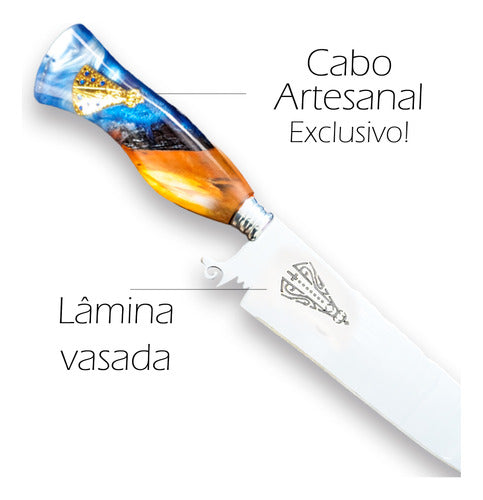 Faca Artesanal 10pol Aço Inox Nossa Senhora Personalizada