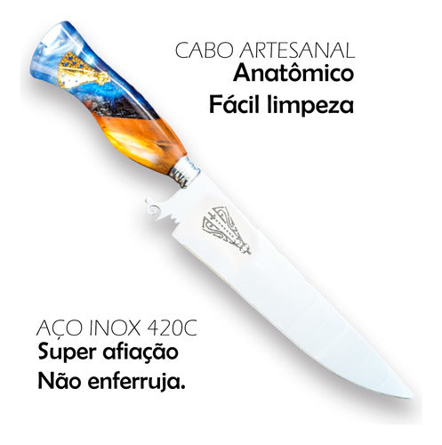 Faca Artesanal 10pol Aço Inox Nossa Senhora Personalizada