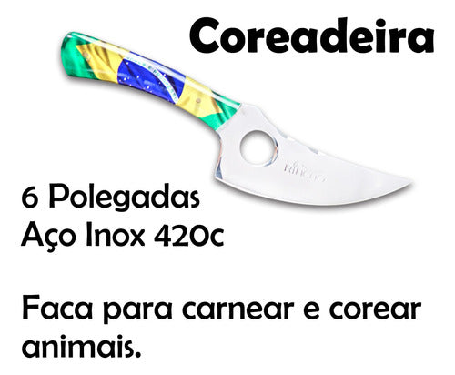 Faca Coreadeira 6pol Aço Inox 420c Cabo Especial