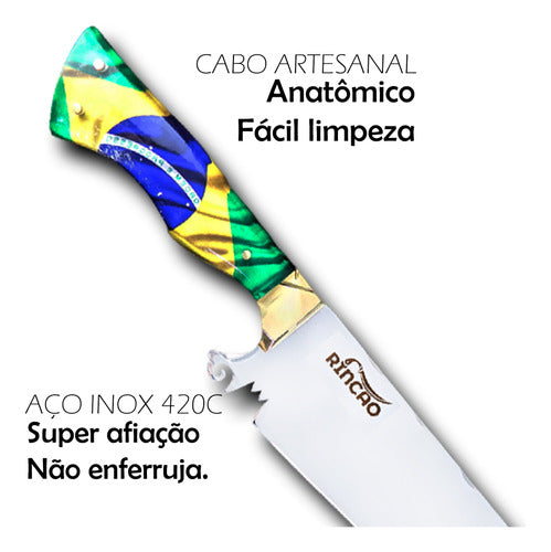 Picanheira Artesanal 10 Aço Inox Brasil - A faca MAIS vendida do BRASIL