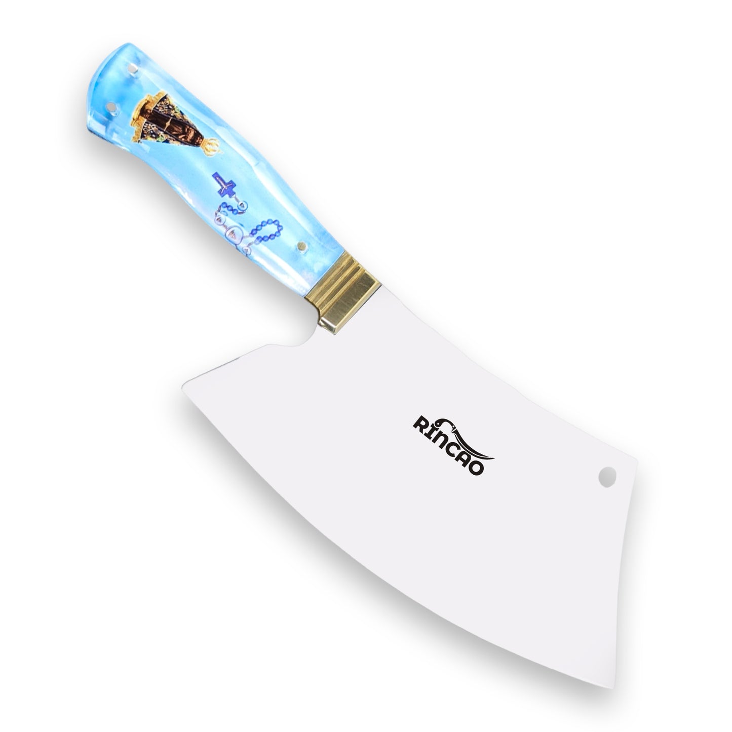 Cutelo de Carne Churrasco 8 Polegadas Cabo Acrílico Nossa Senhora