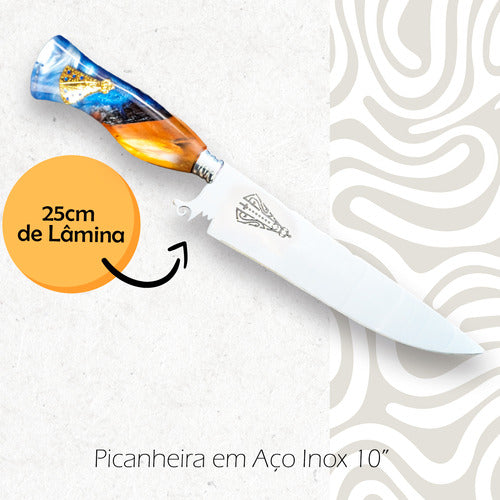 Faca Artesanal 10pol Aço Inox Nossa Senhora Personalizada