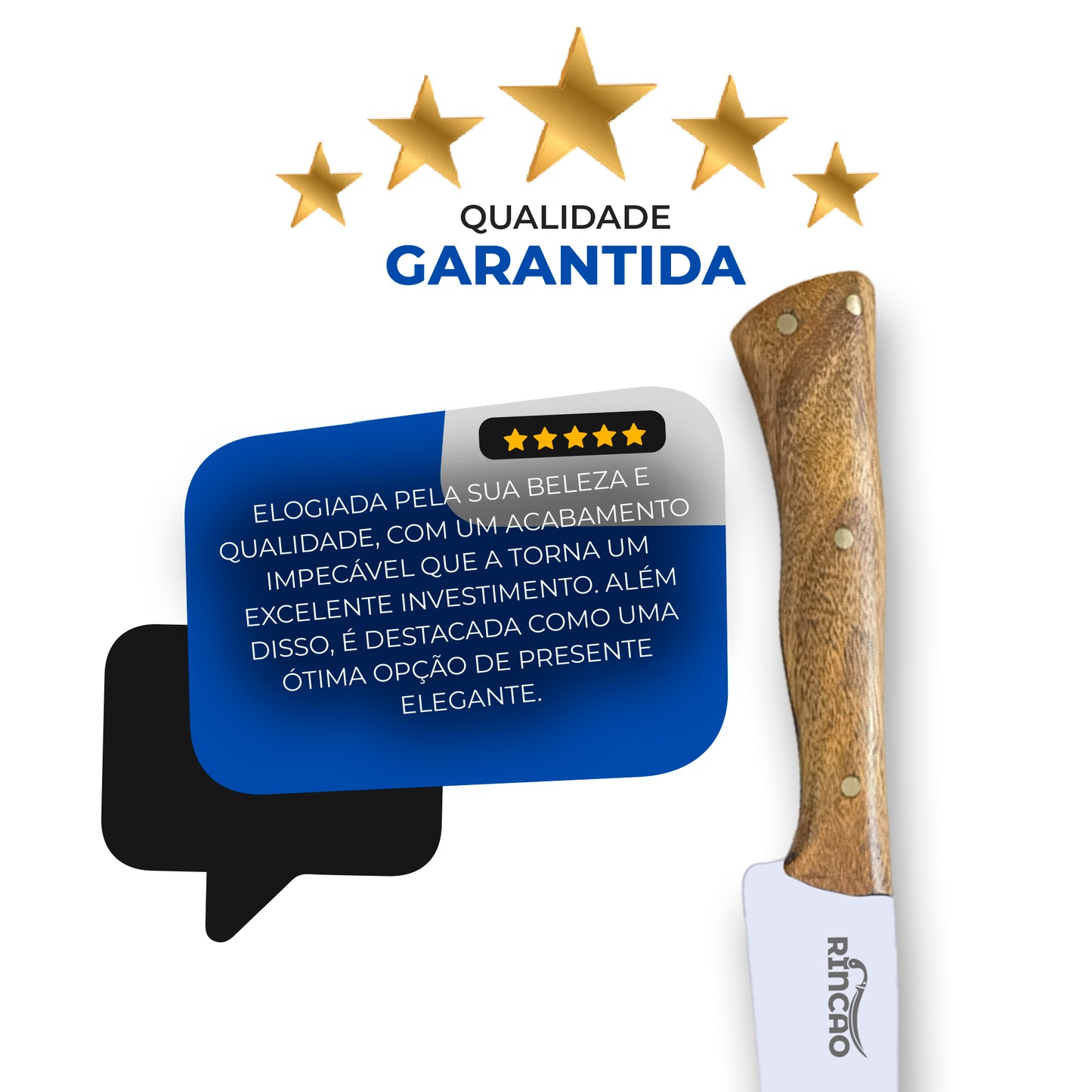 Faca Javalizeira 12pol Aço Inox 420c Cabo Madeira Nobre