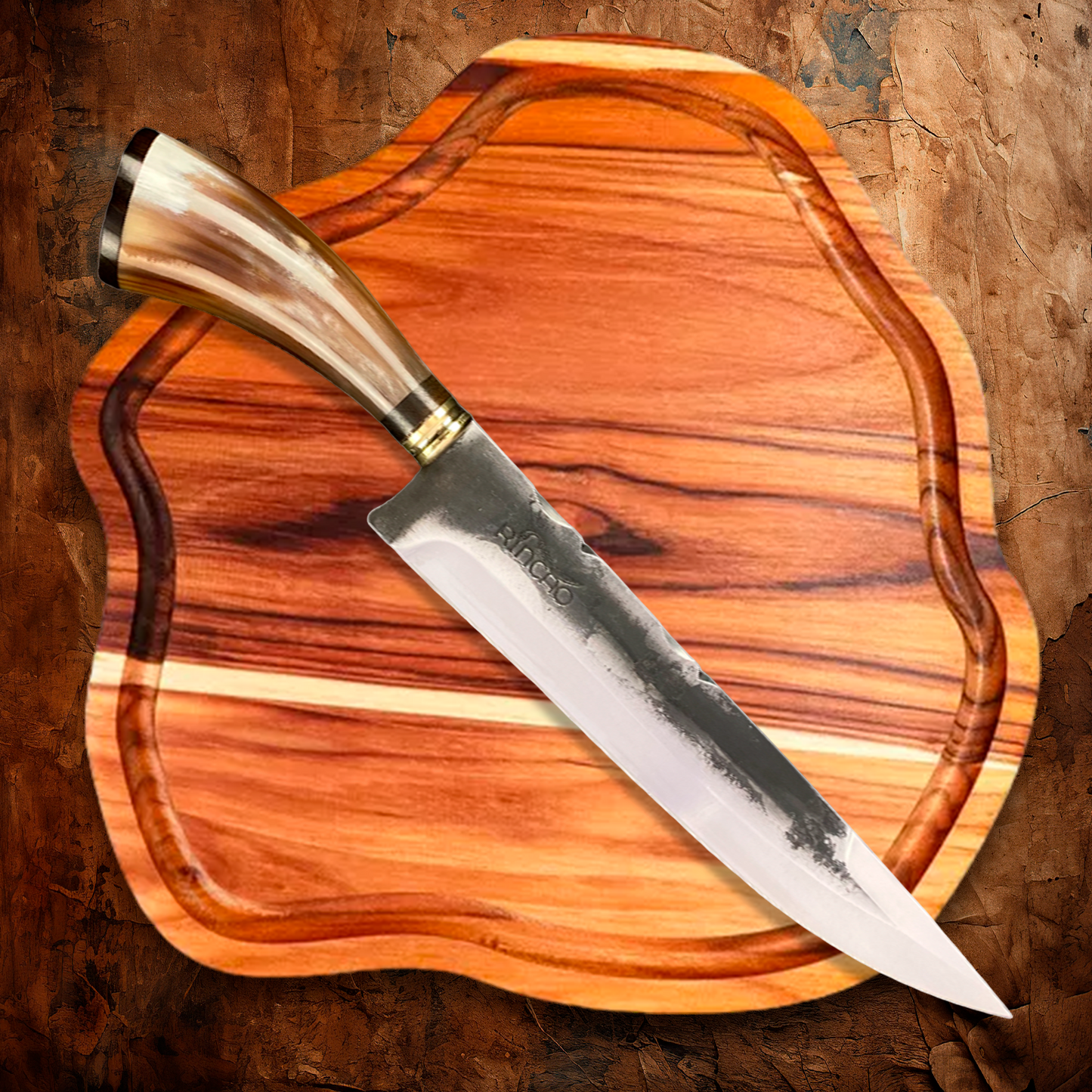 Faca Churrasco 10'' Rincão Aço Carbono 1070 Chifre Bovino