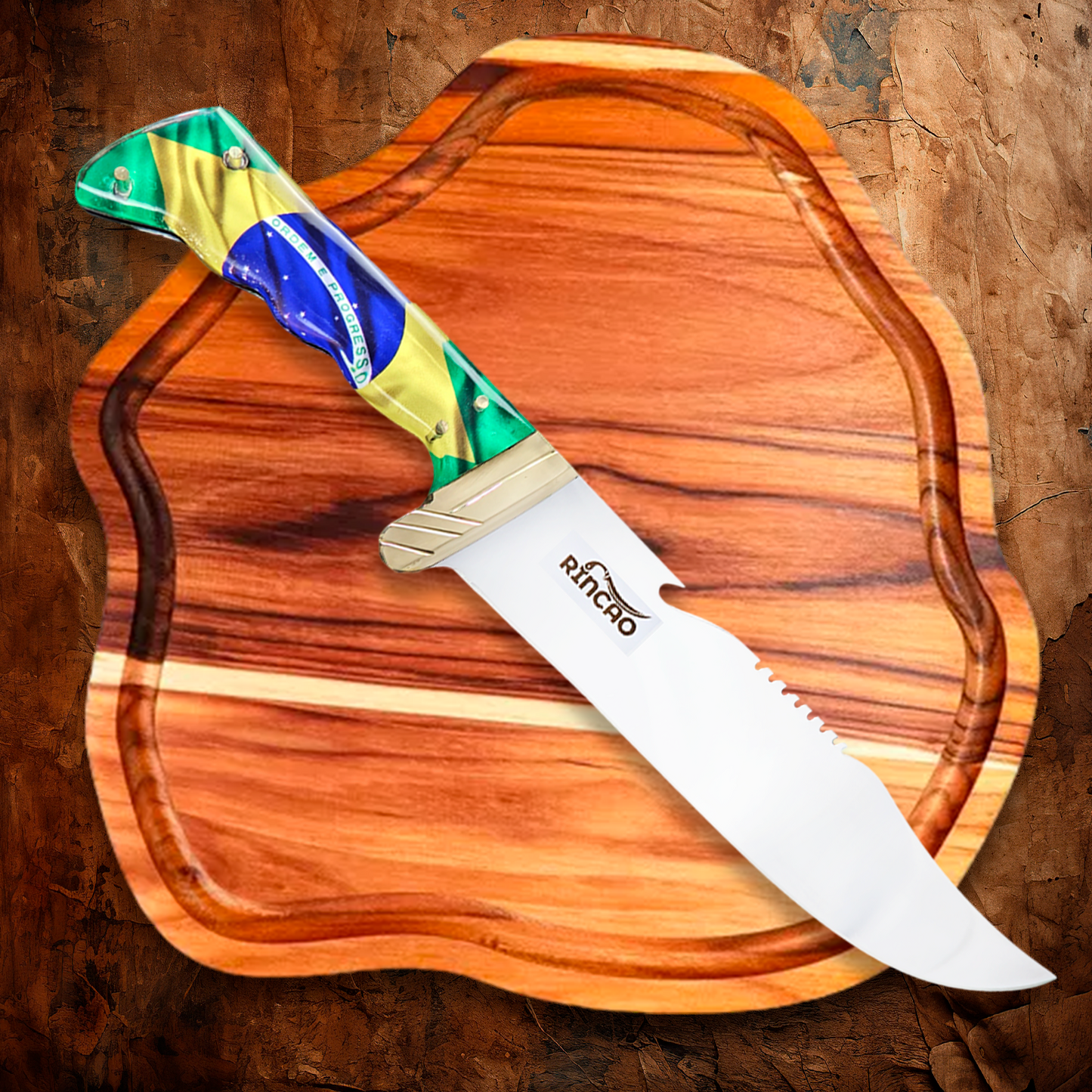 Faca Bowie 10'' Aço Inox Camping Caça Bruta