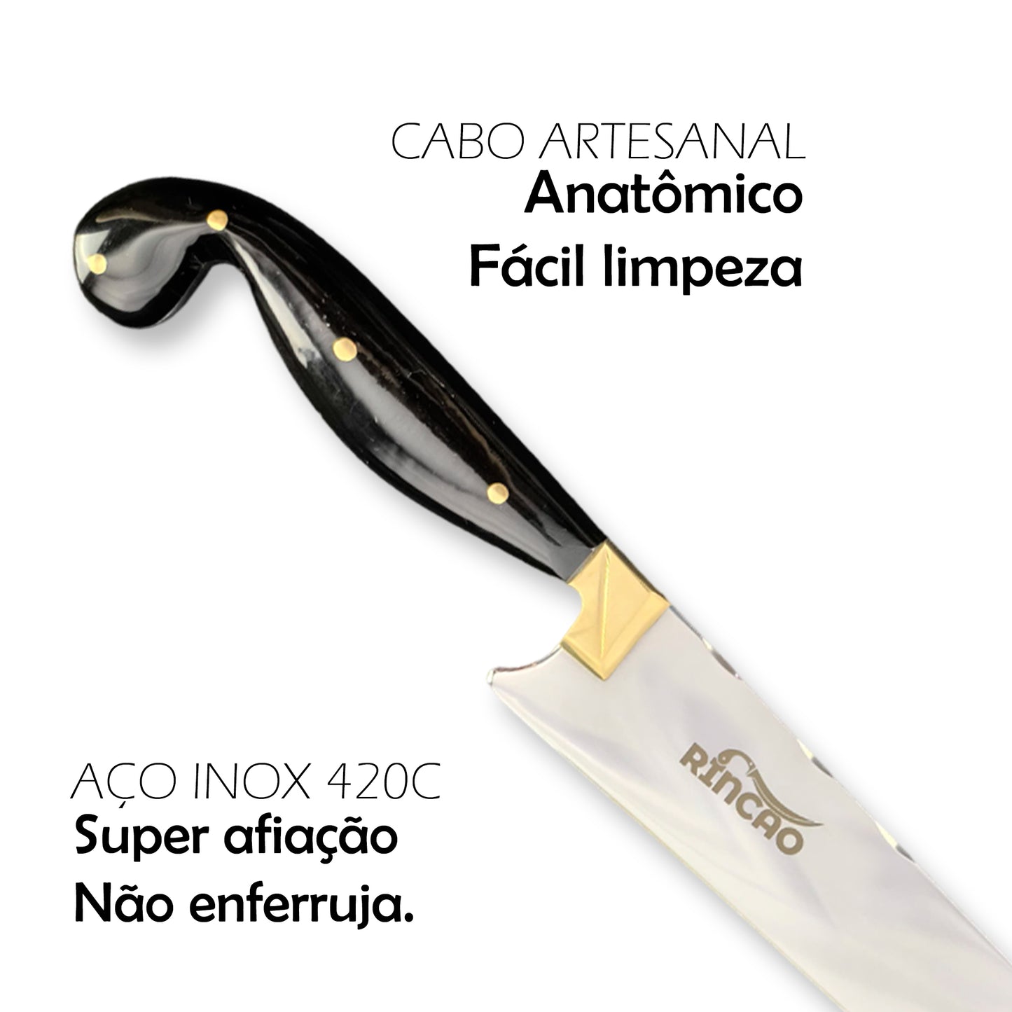 Faca Sorocabana 12pol Aço Inox 420c Cabo Decorado