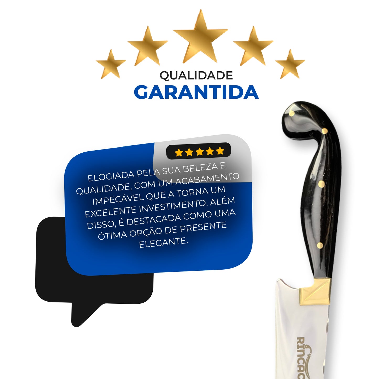 Faca Sorocabana 12pol Aço Inox 420c Cabo Decorado