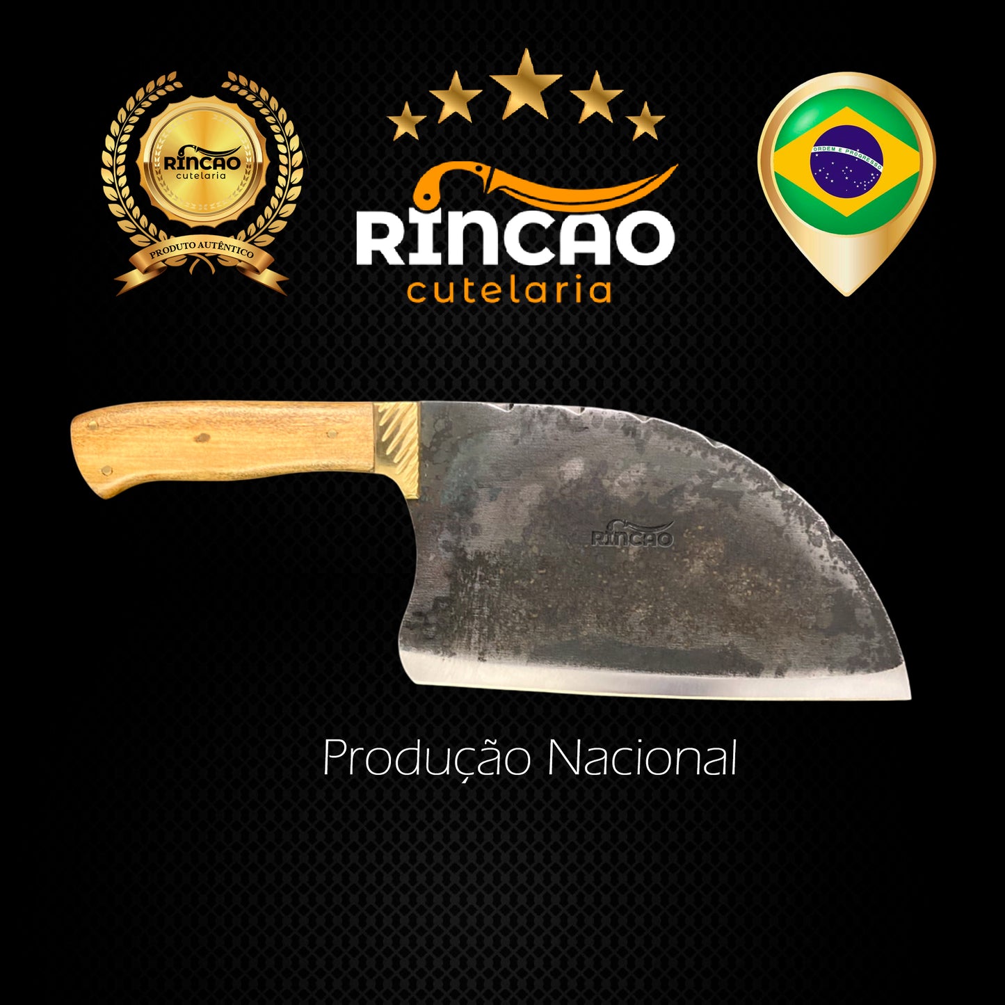 Cutelo Sérvio 8pol Em Aço Carbono Cabo Em Madeira Nobre