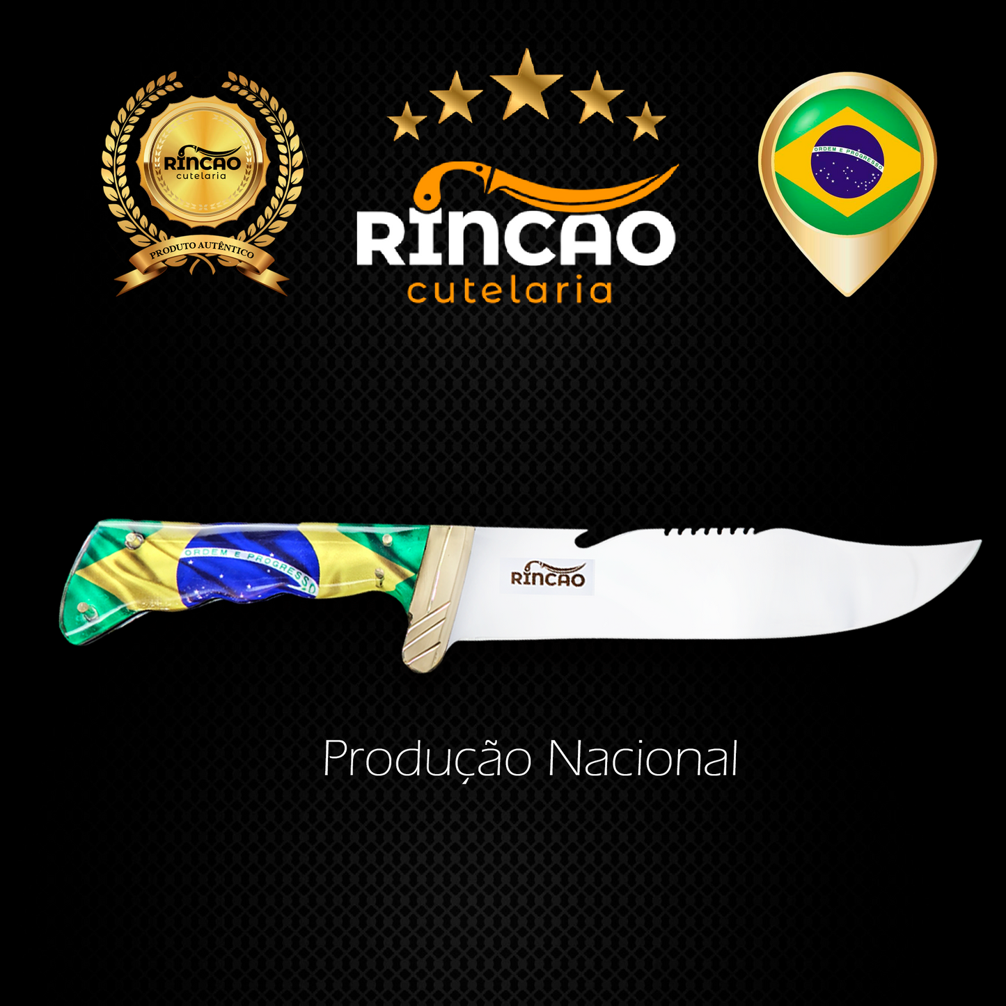 Faca Bowie 10'' Aço Inox Camping Caça Bruta