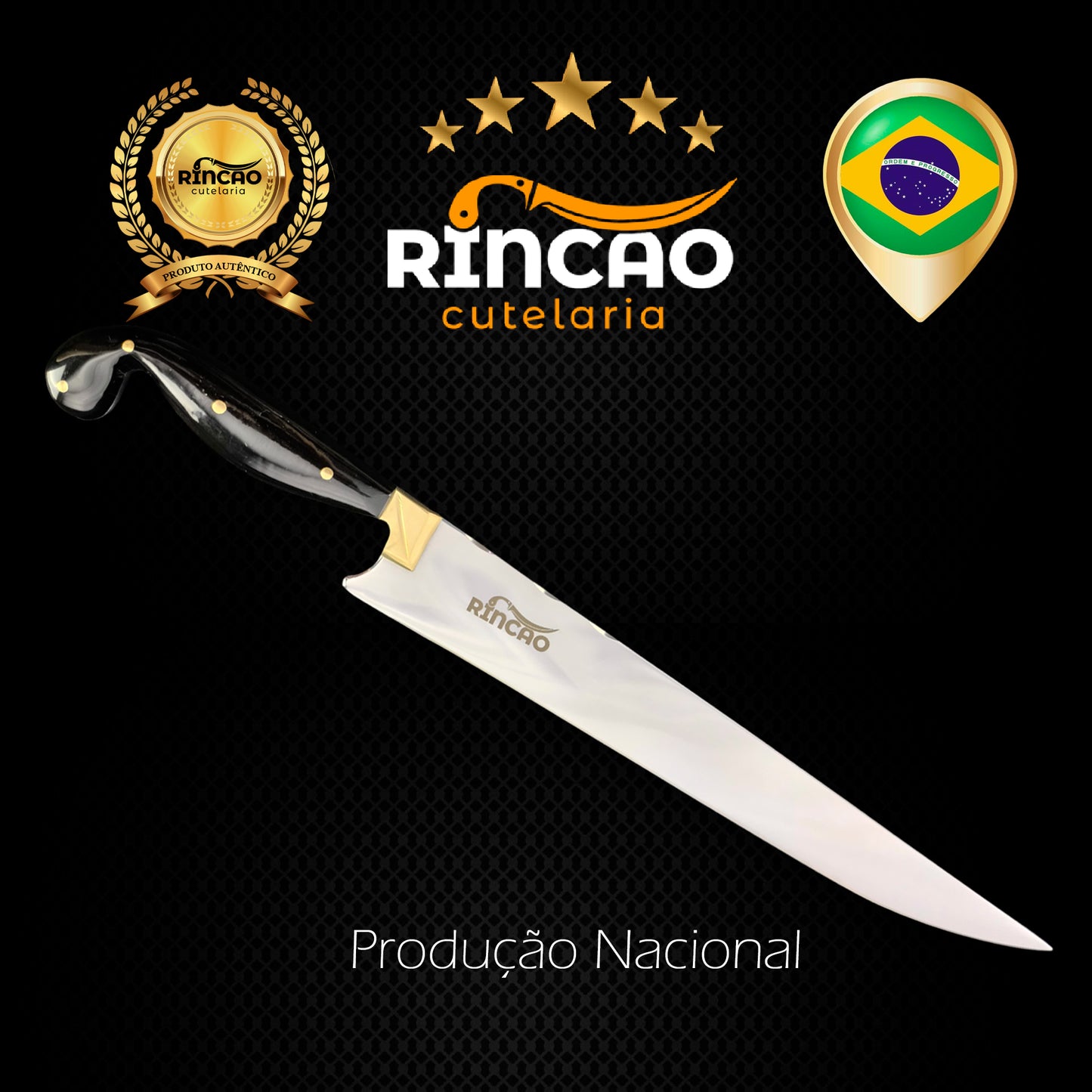 Faca Sorocabana 12pol Aço Inox 420c Cabo Decorado