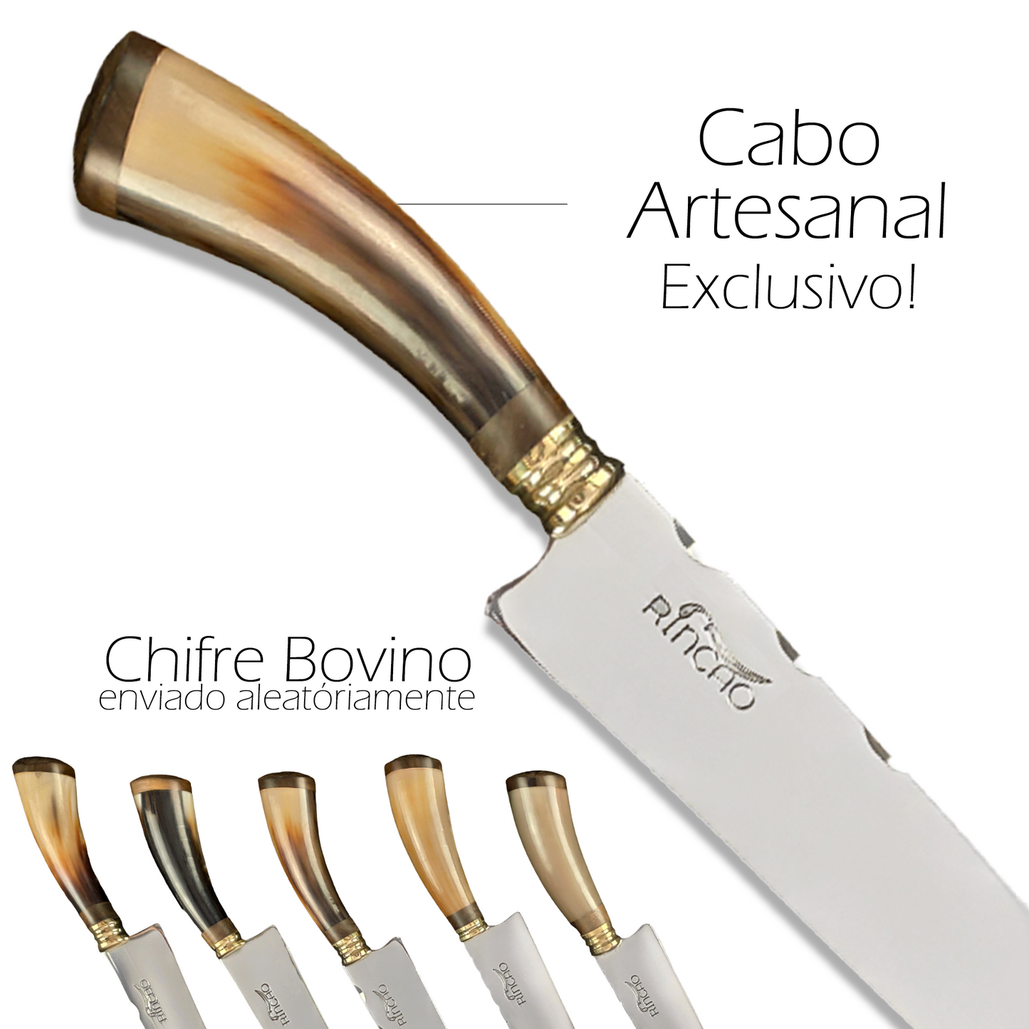 Faca Churrasco 10'' Rincão Aço Inox 420c Chifre Bovino
