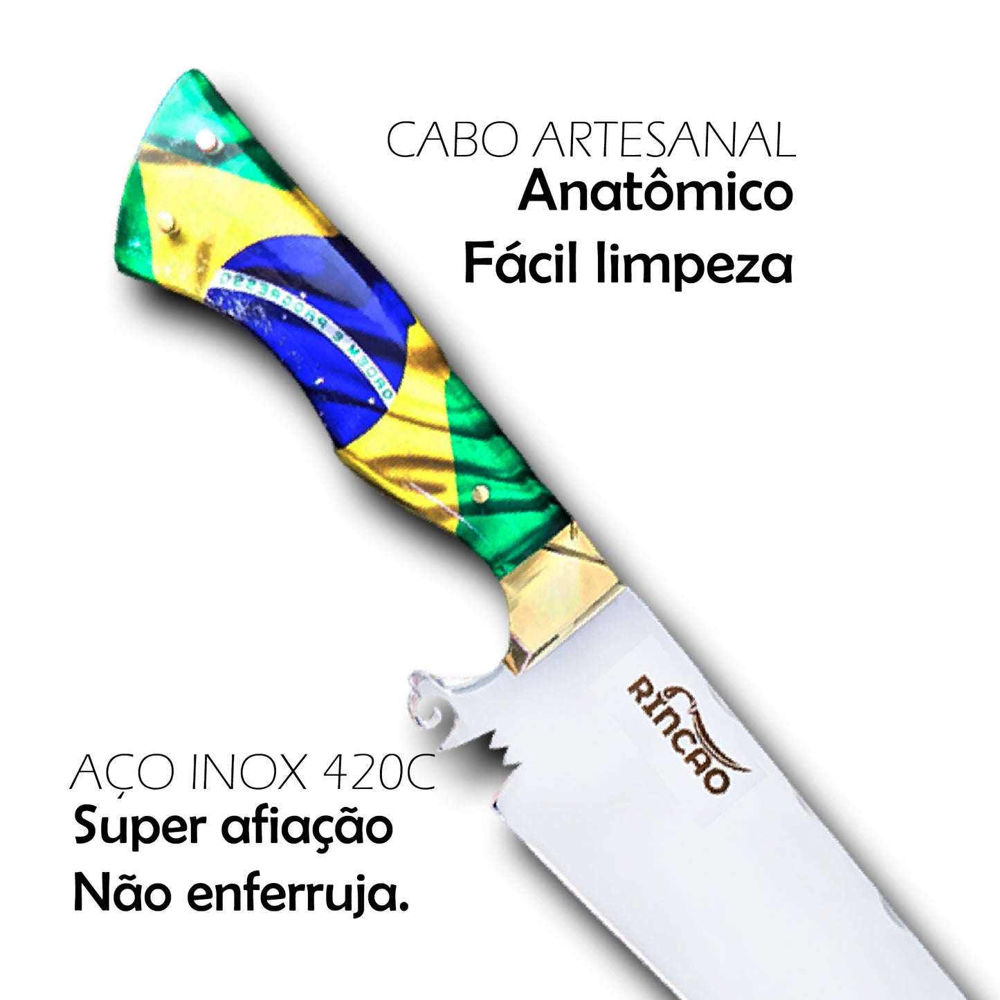3 Facas Artesanal Para Revenda 10pol Aço Inox Preço Atacado
