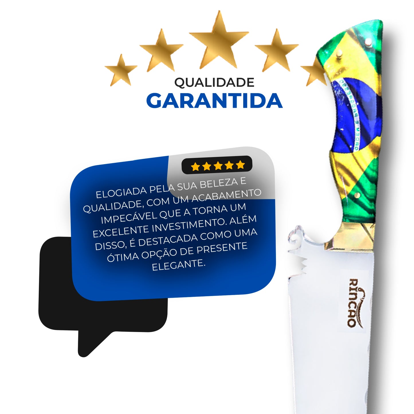 3 Facas Artesanal Para Revenda 10pol Aço Inox Preço Atacado