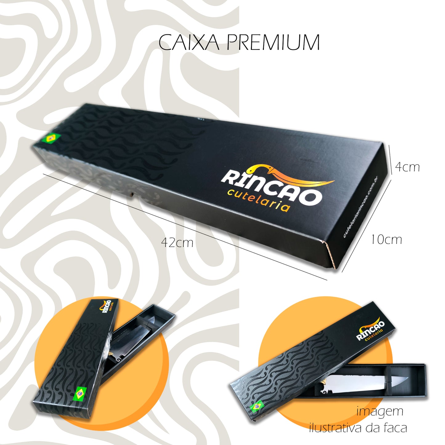 2 Facas Picanheira Artesanal 10 Para Assador Aço Inox 420c