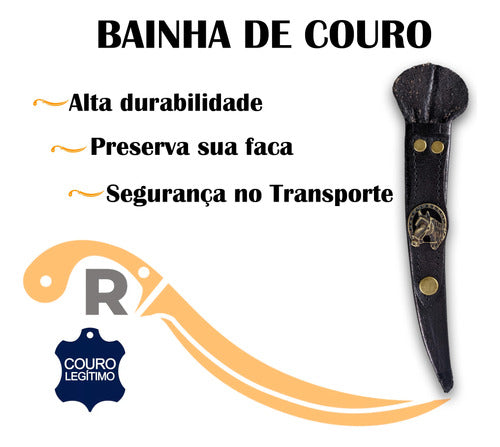 Faca Fileteira Artesanal 7pol Aço Inox Cabo Madeira Nobre