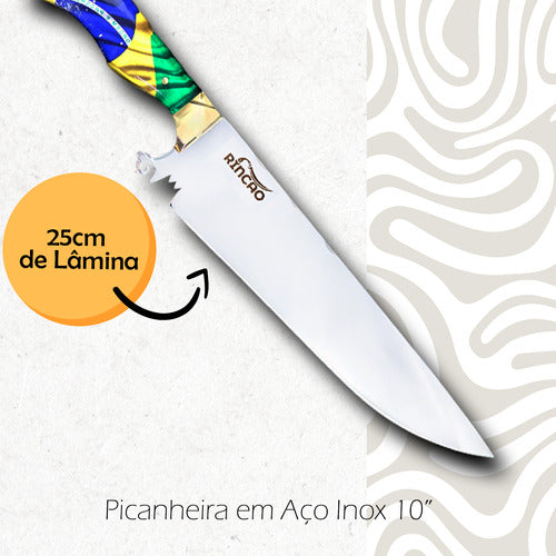 Picanheira Artesanal 10 Aço Inox Brasil - A faca MAIS vendida do BRASIL