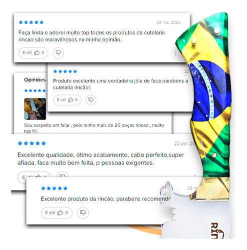 Faca Fileteira Artesanal 7pol Aço Inox Cabo Madeira Nobre