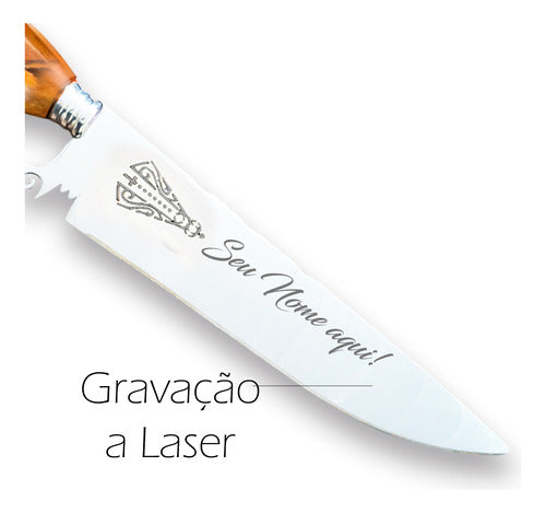 Faca Artesanal 10pol Aço Inox Nossa Senhora Personalizada