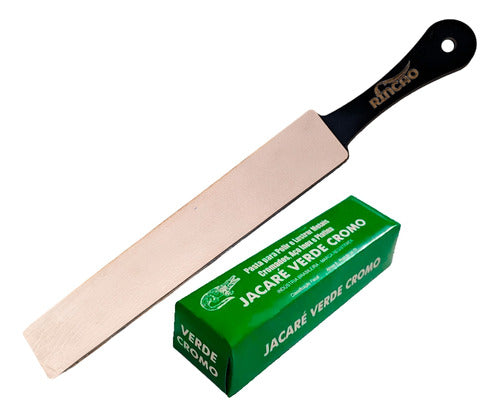 Strop De Couro Para Afiar Facas E Canivetes +massa Polimento