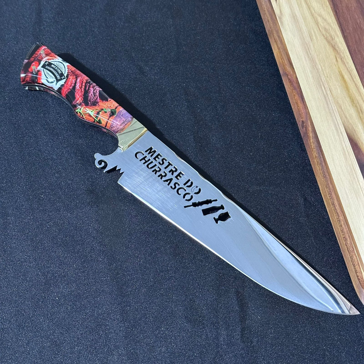 Faca de Churrasco Premium Lâmina Vazada Aço Inox