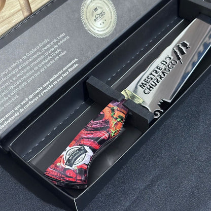 Faca de Churrasco Premium Lâmina Vazada Aço Inox