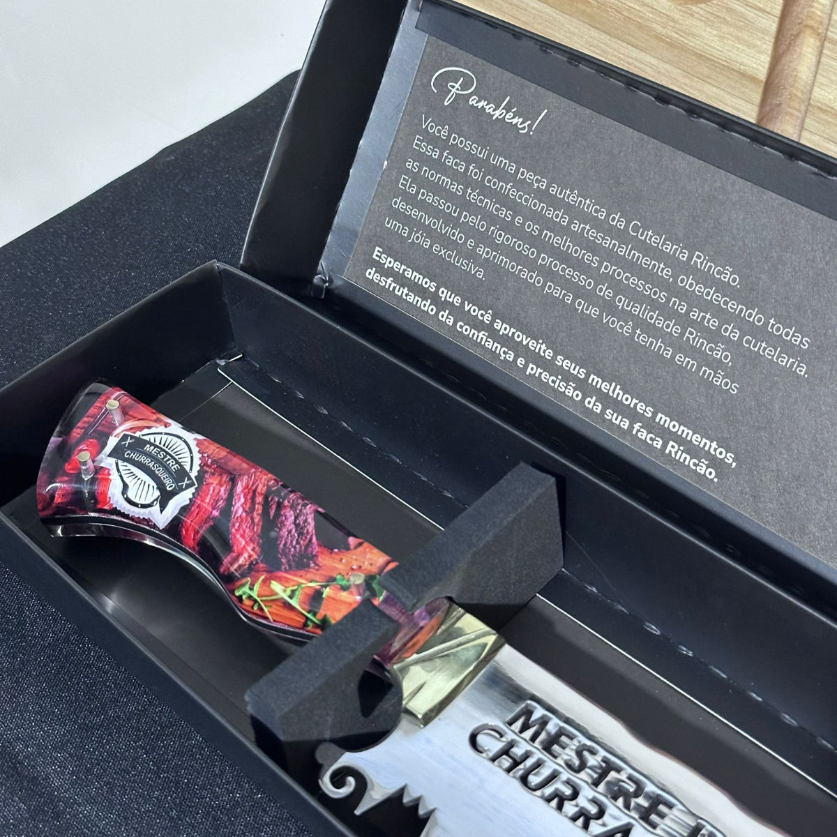 Faca de Churrasco Premium Lâmina Vazada Aço Inox