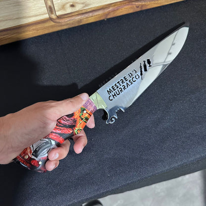 Faca de Churrasco Premium Lâmina Vazada Aço Inox