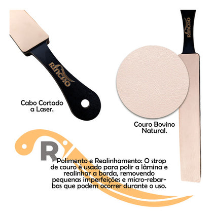 Strop De Couro Para Afiar Facas E Canivetes +massa Polimento
