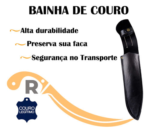 Facão Kukri Artesanal Selva Sobrevivência  13pol + Bainha