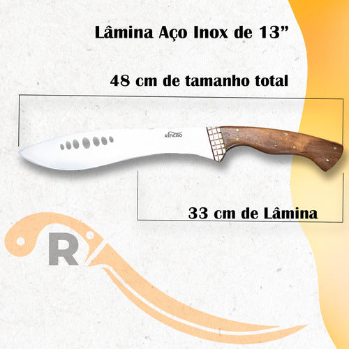 Facão Kukri Artesanal Selva Sobrevivência  13pol + Bainha