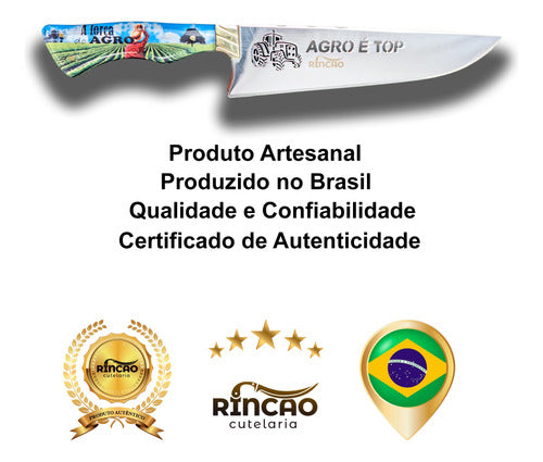 Faca Artesanal Churrasco 10pol Aço Inox Agro É Top