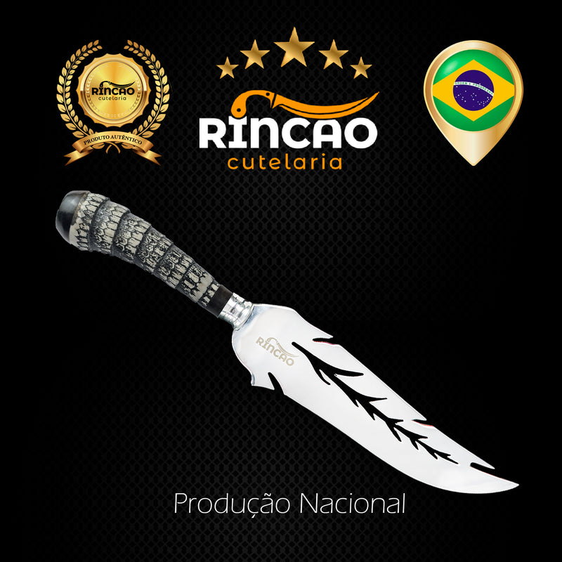 Faca Churrasco Artesanal Inox Rabo Tatu 10 Personalizada