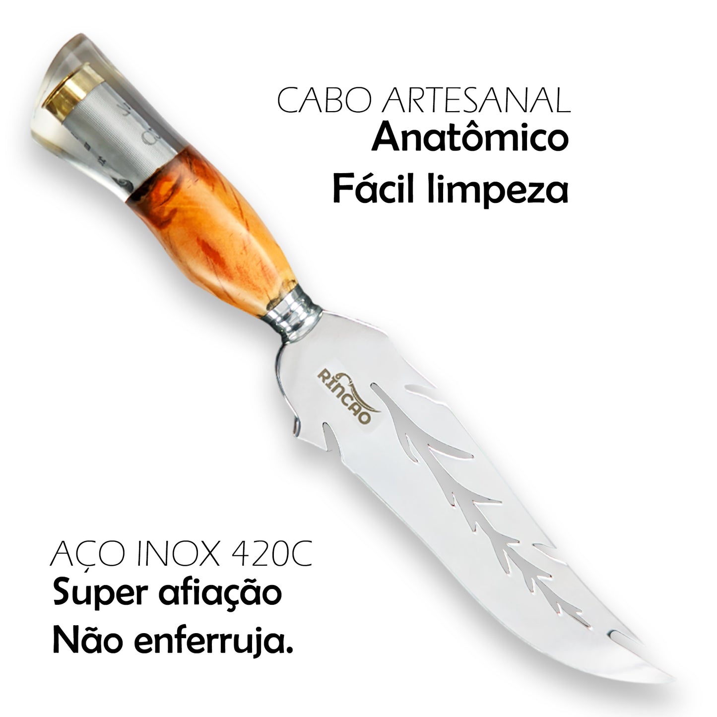 Picanheira Folha 10pol Inox Cabo Cartucho 12 Personalizada
