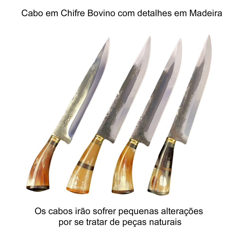 Faca Churrasco 10'' Rincão Aço Carbono 1070 Chifre Bovino