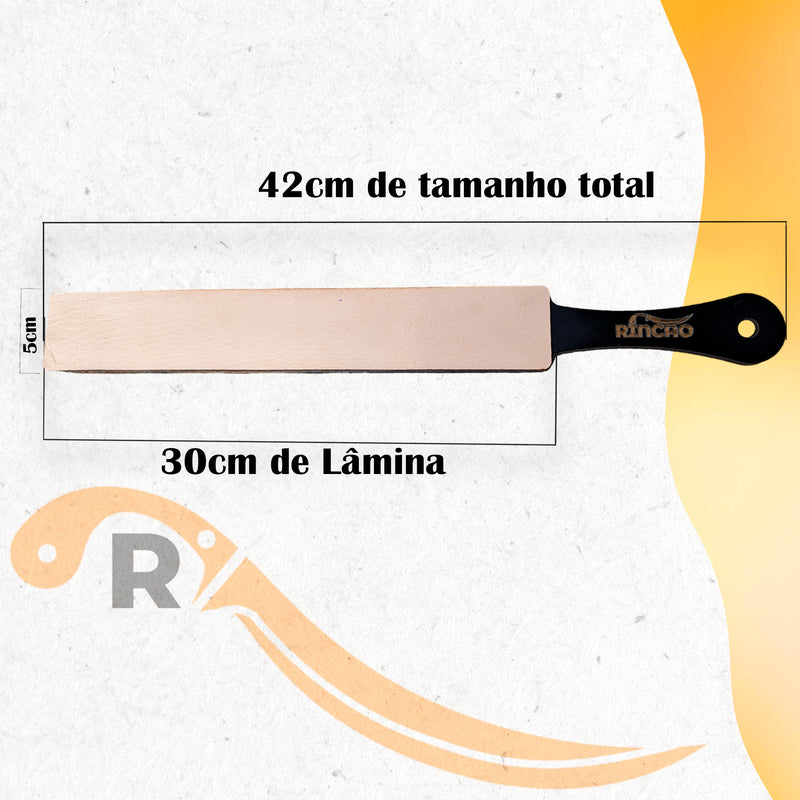 Kit Combo Faca Picanheira Churrasco 10pol + Strop Couro