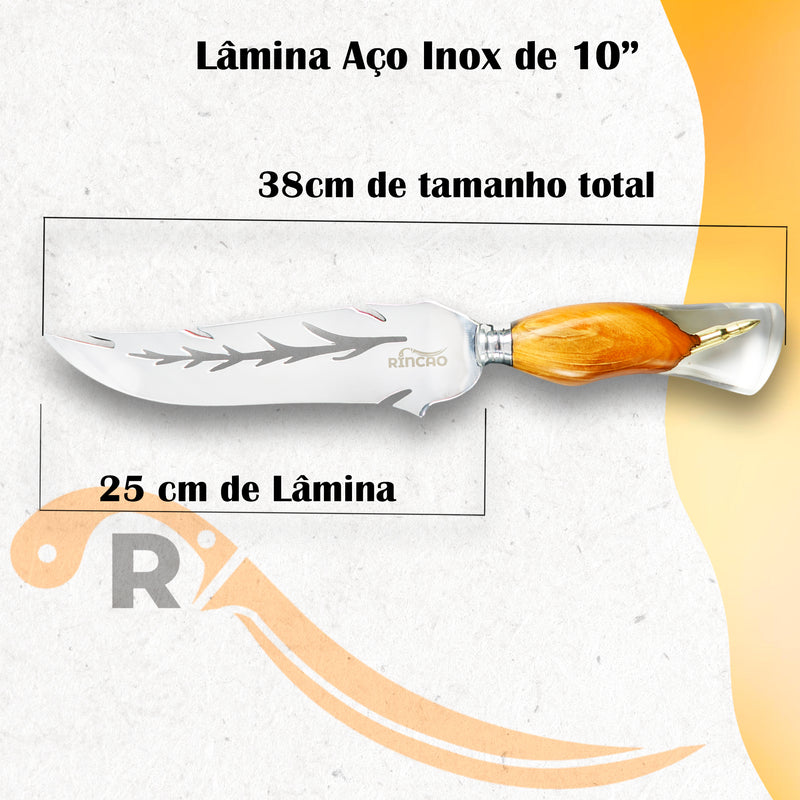 Picanheira Folha 10pol Inox Cabo Resina Capsula De Fuzil