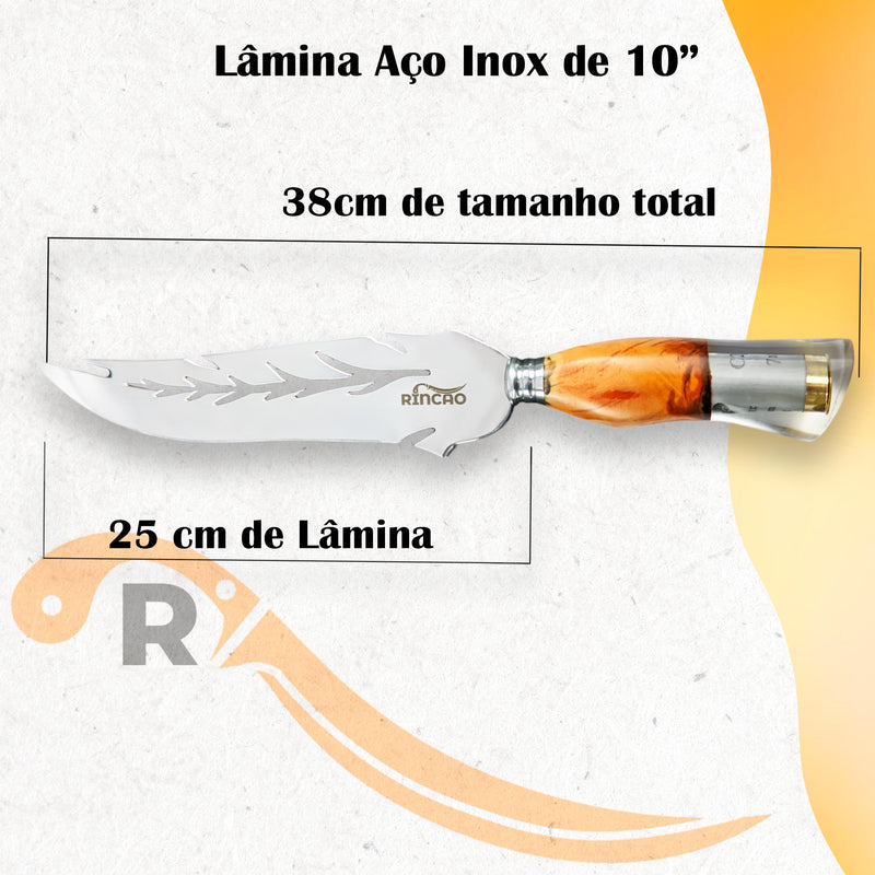 Picanheira Folha 10pol Inox Cabo Resina Cartucho Calibre 12