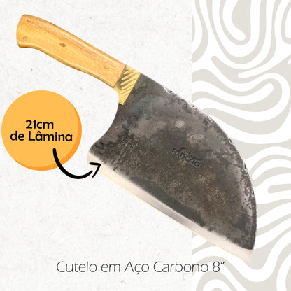 Cutelo Sérvio 8pol Em Aço Carbono Cabo Em Madeira Nobre