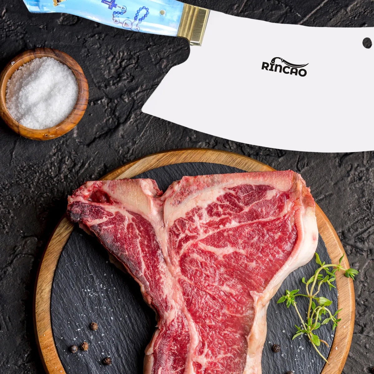 Cutelo de Carne Churrasco 8 Polegadas Cabo Acrílico Nossa Senhora