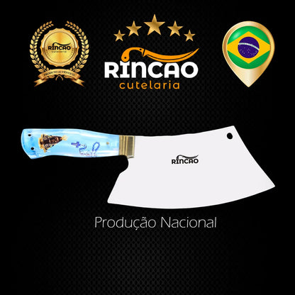 Cutelo de Carne Churrasco 8 Polegadas Cabo Acrílico Nossa Senhora