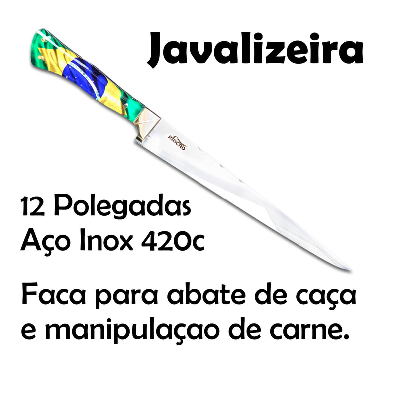 Kit Combo Javalizeira E Bowie Facas Artesanais Funcionais