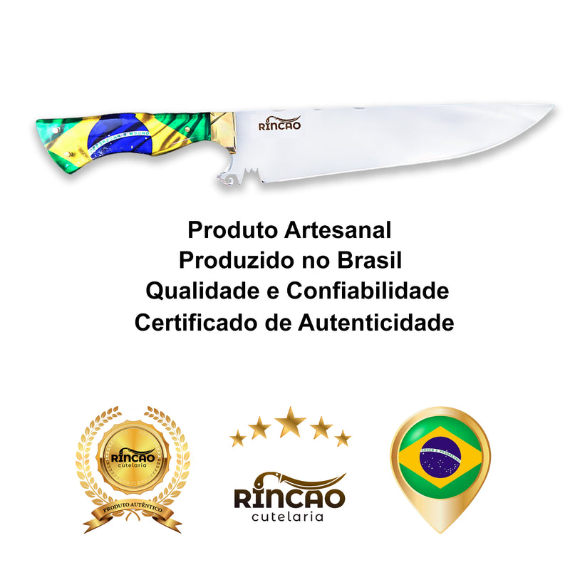 3 Facas Artesanal Revenda Atacado 10pol Aço Inox Promocional