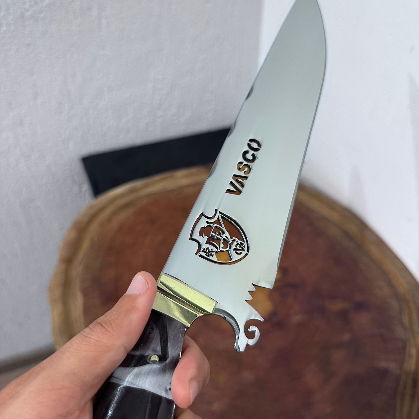 Faca de Churrasco Vasco Time de Futebol Lâmina vazada Inox