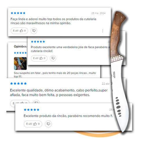 Facão Kukri Artesanal Selva Sobrevivência  13pol + Bainha