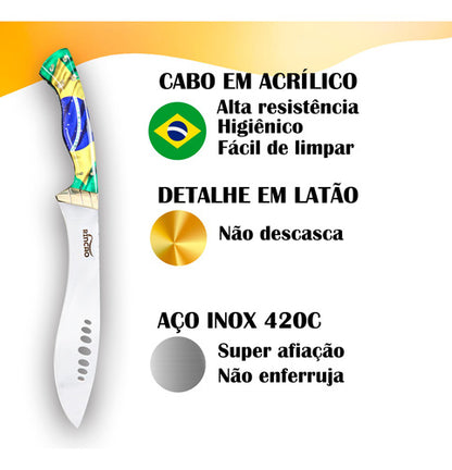Facão Kukri Artesanal Selva Sobrevivência  13pol + Bainha