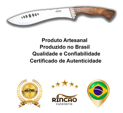 Facão Kukri Artesanal Selva Sobrevivência  13pol + Bainha