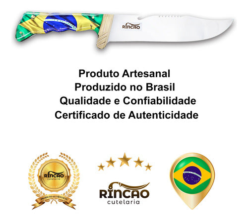 Faca Bowie 10'' Aço Inox Camping Caça Bruta