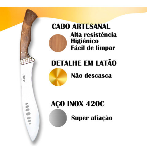 Facão Kukri Artesanal Selva Sobrevivência  13pol + Bainha