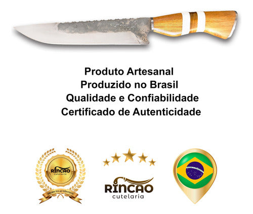 Faca Artesanal Churrasco 10pol Afiada Aço Carbon Promocional